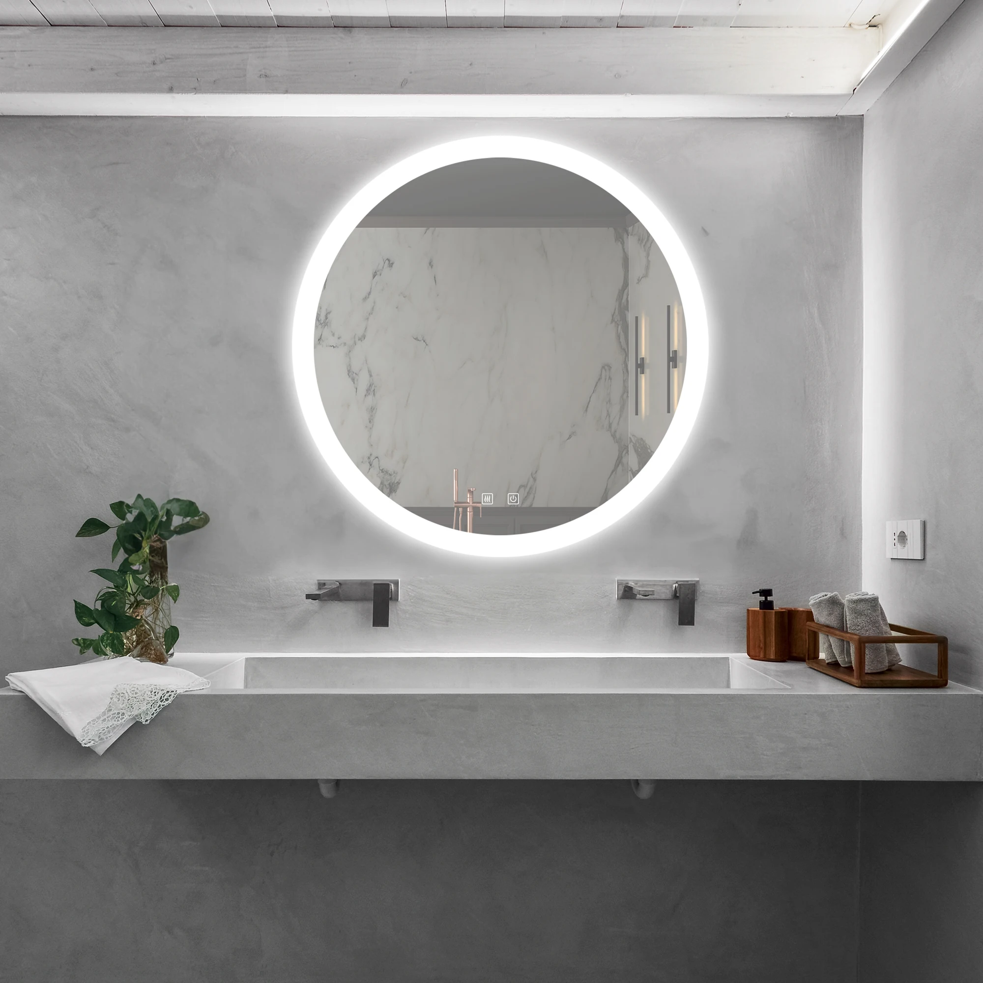 

24inch Bathroom Led Classy Vanity Mirror with High Lumen,Dimmable Touch,Wall Switch Control,Anti-Fog,Energy saving