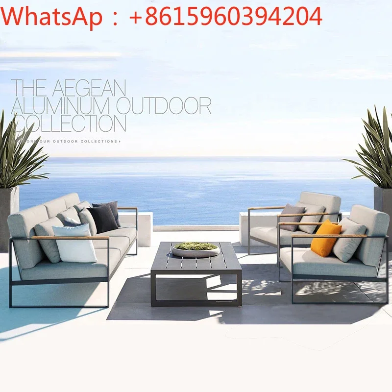 

Custom Nordic outdoor sofa, outdoor sun room furniture, outdoor waterproof all-aluminum alloy courtyard double-digit combination