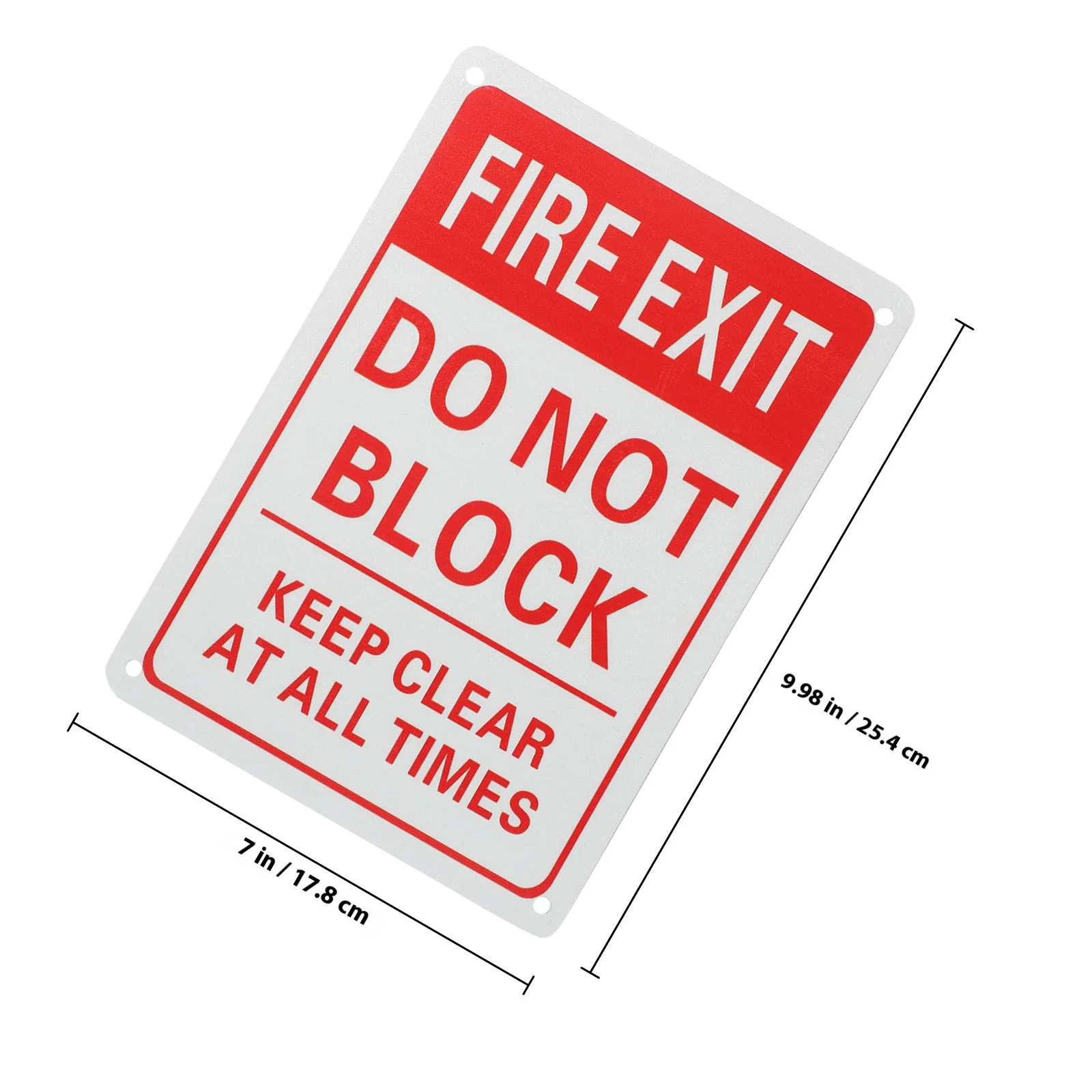 Aluminum Alloy Fire Exit Emergency Safety For Mall Factory School Durable Warning Board Do Not Block Door Label
