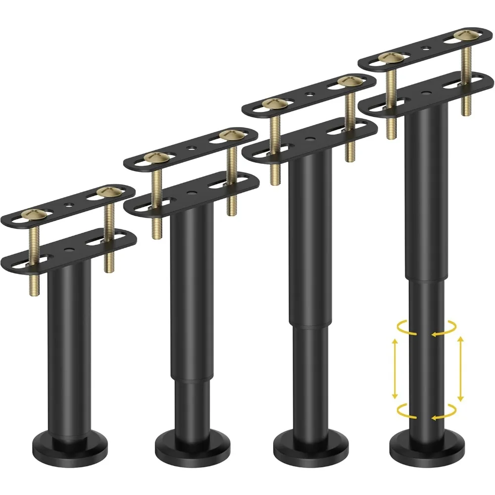 

4 Pcs Adjustable Height Bed Support Legs 7.08-12.6 inch, Bed Frame Center Support Legs for Bed Frame/Bed Center Slat/Furniture,