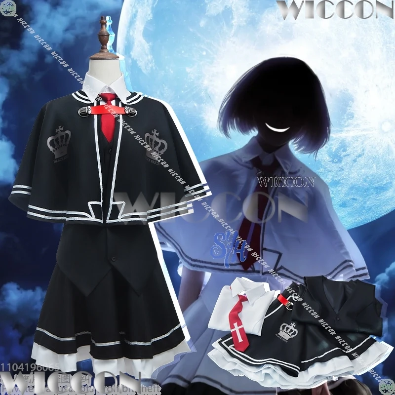 

Anime Wonderful Everyday Down The Rabbit-Hole Cosplay Balck School Uniform Galgame Clothes Jirai Kei Lovely Kawaii Japanese Girl