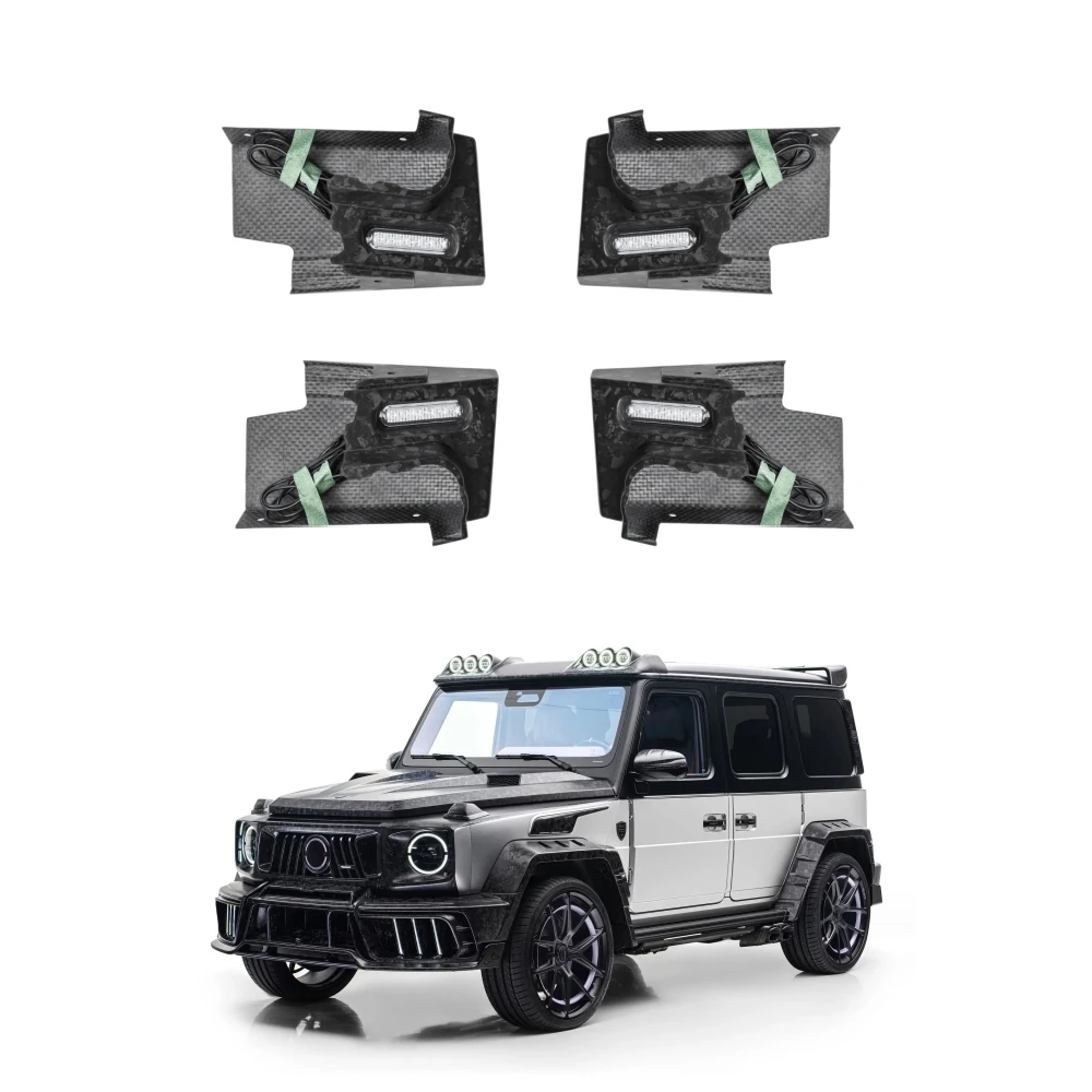 Dry Carbon Fiber Side Skirts with LED Illumination for Mercedes Benz G63 W464 W465