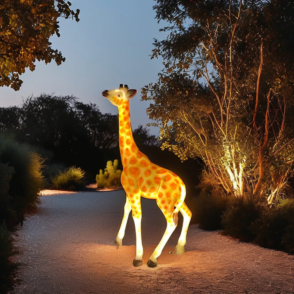

New 3D resin animal park decoration Christmas model glass fiber modern large sculpture giraffe diode decorative lighting