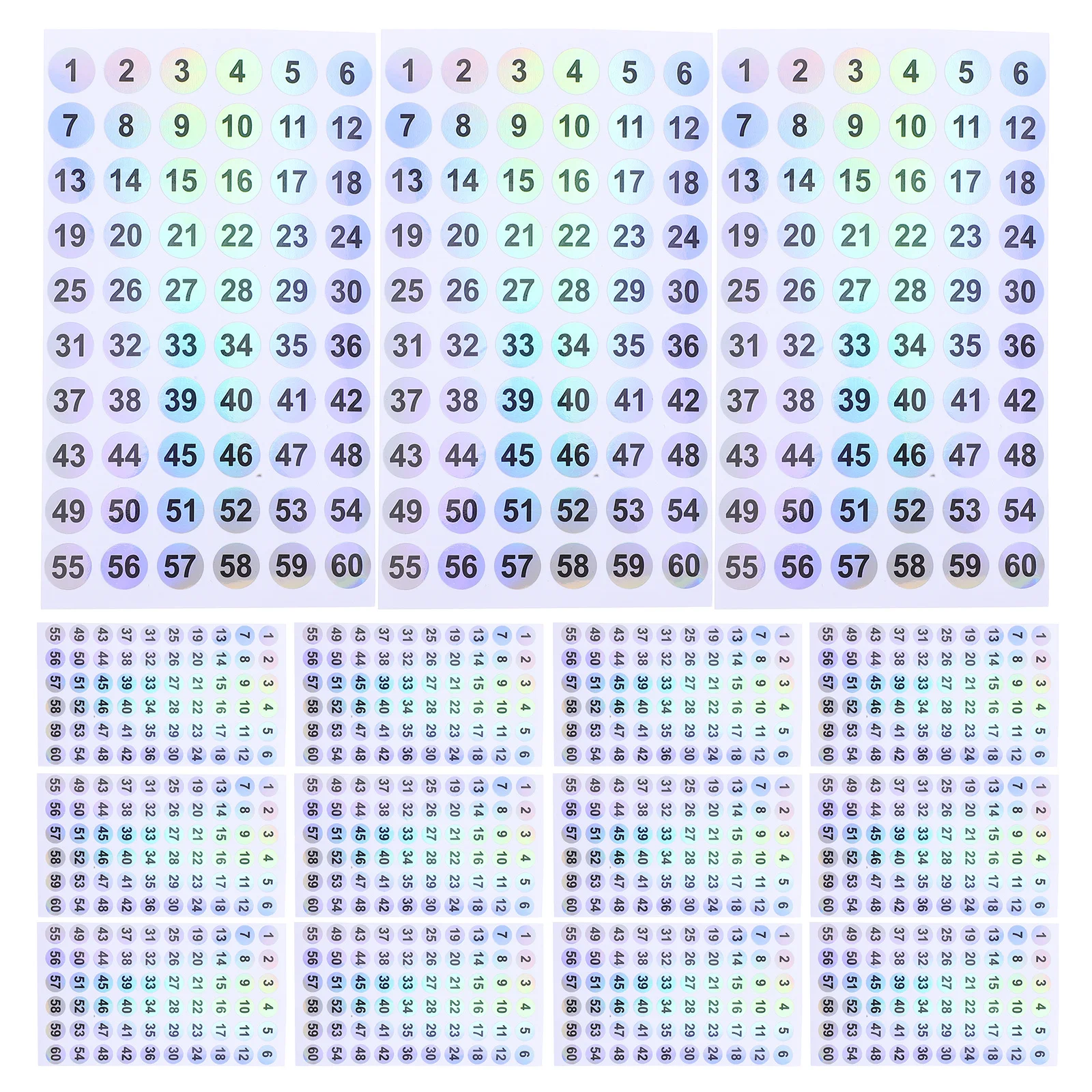 

50Pcs Consecutive Number Labels Waterproof Colorful Round Numbered Stickers for Inventory Storage Organization