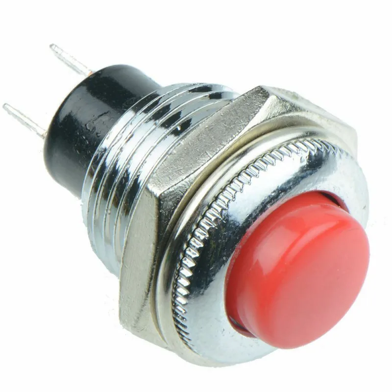 Momentary Switch Round Red Metal On/Off