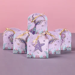 Mermaid Candy Box Under The Sea Theme Little Mermaid Tail Birthday Party Decoration Kids Favors Gift Girl Baby Shower Supplies