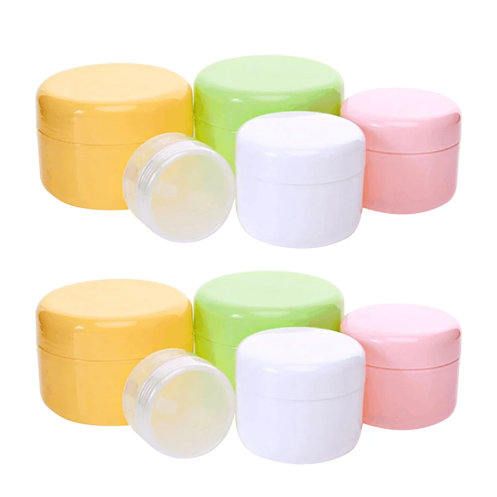 กล่องครีมพลาสติกทรงกลม 100 กรัม 10 ชิ้น  กระปุกใส่เครื่องสำอางแบบเรียบ ป้องกันการรั่วซึม สำหรับใส่โลชั่นและครีม