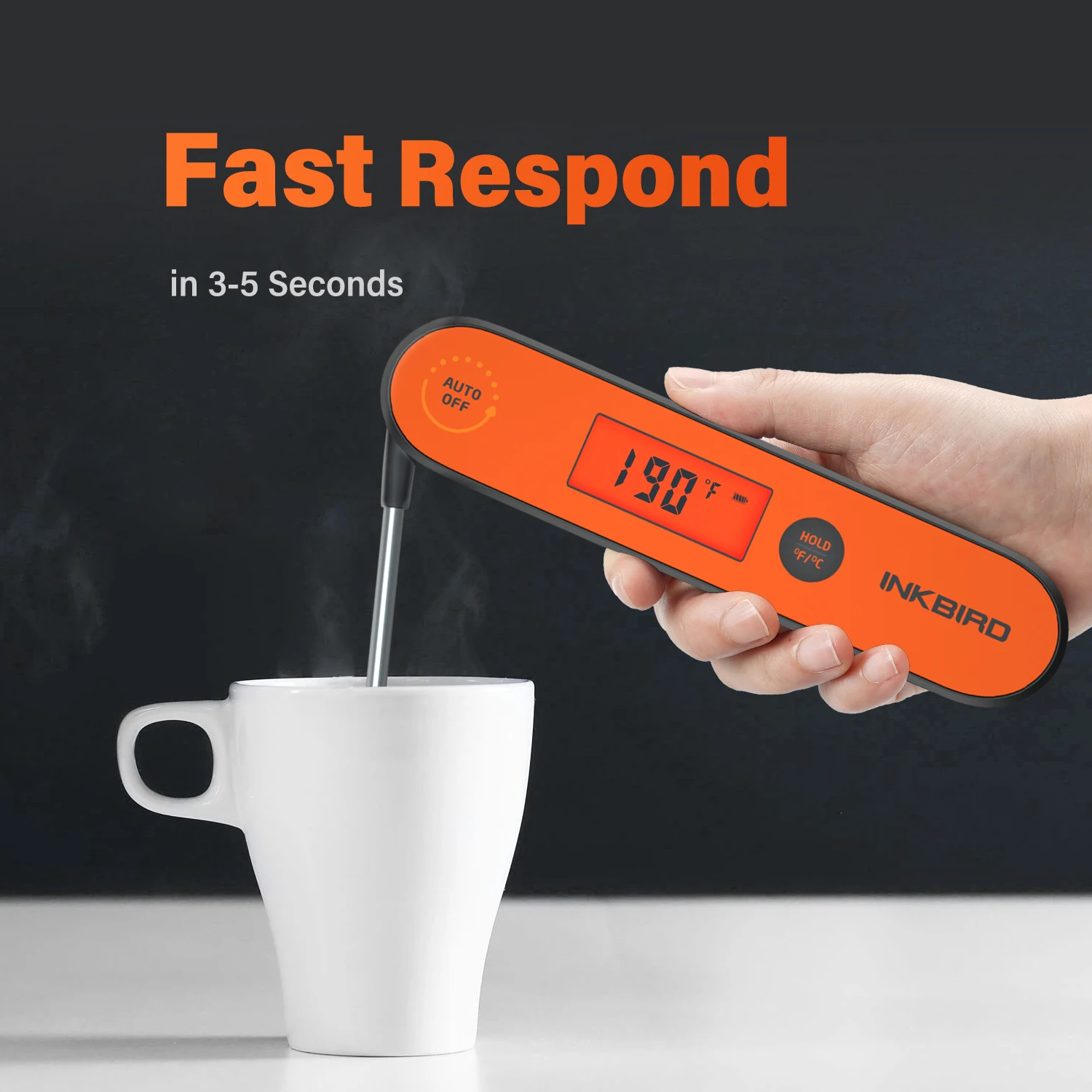 Inkbird digitales Fleisch thermometer Falt grill Küche Kochen Sofort lesen Hintergrund beleuchtung Display zum Grillen Grill