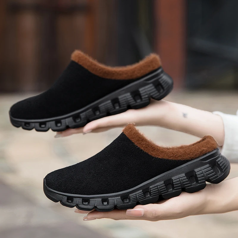 Winter Vrouwen Mannen Katoen Slippers Antislip Zachte Pluche Warme Slippers Outdoor Indoor Home Schoenen Slaapkamer Warme Schoenen Big size 35-48