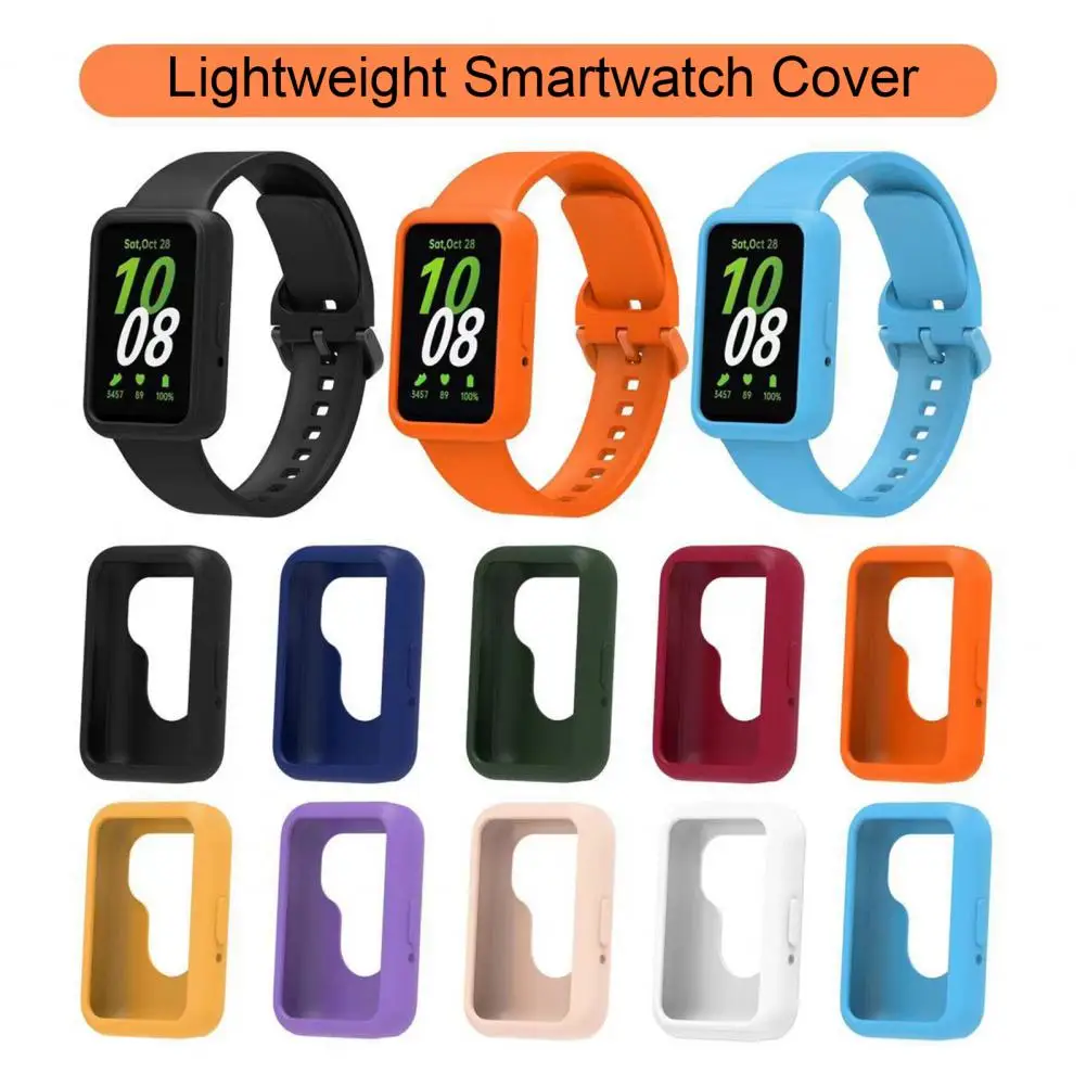 Smartwatch Silicone Protective Case Anti-Scratch Watch Protective Bumper Shell Cover Bumper Frame for SamsungGalaxy Fit 3