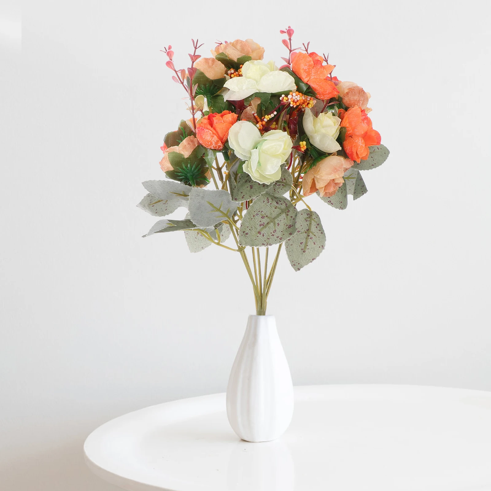 

2 Pcs Artificial Silk Roses Exquisite Bouquet Fake Flower Home Decor Wedding nament DIY Craft Project Simulation Flower