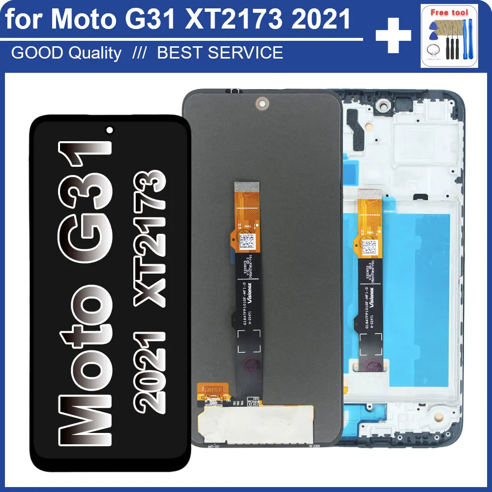 6.4‘’ LCD for Motorola Moto G31 2021 XT2173 LCD Display Touch Screen Assembly for Moto G31 XT2173-1 LCD Replacement  With Frame