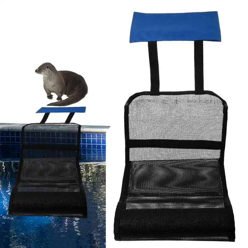 

Pool Frog Saver Foldable Oxford Fabric Escape Ramp Mesh Blue Critter Saver Animal Escape Ramp for Swimming Pool Ponds Spas