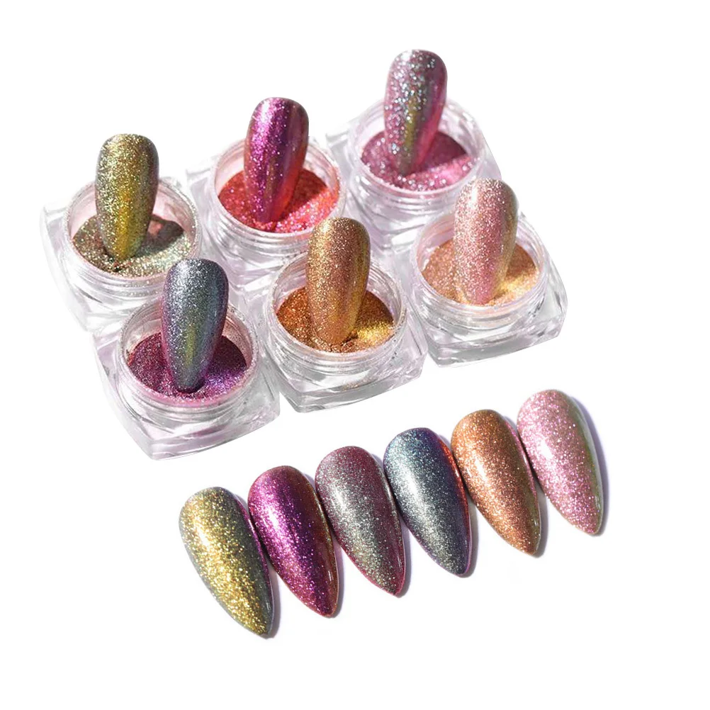 6 pezzi 6 colori set di polvere per sabbie mobili manicure luccichio glitter accessori per nail art fai da te perfetto per uso professionale domestico