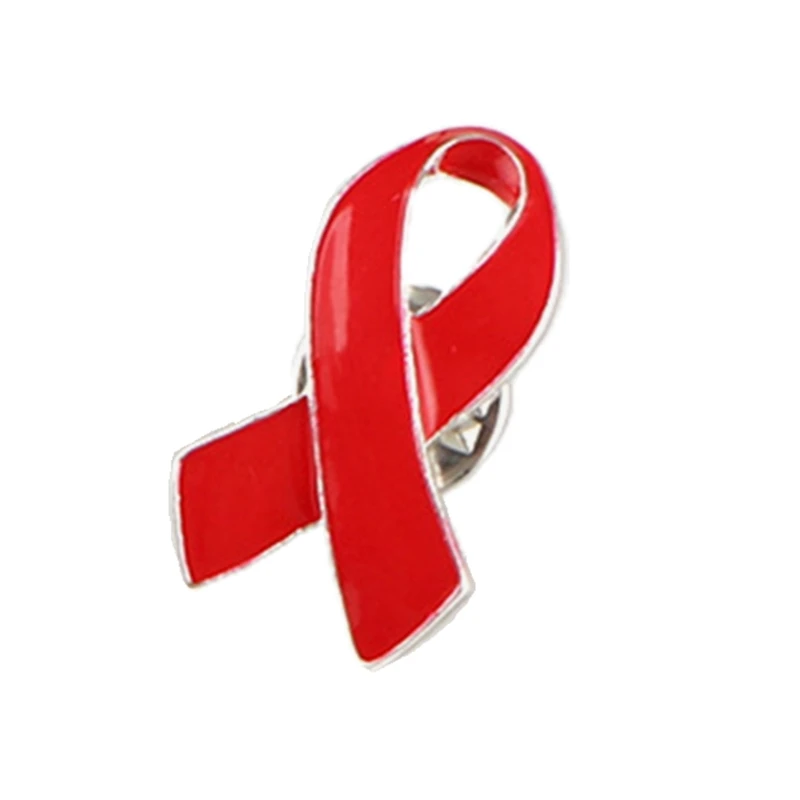 Red Ribbon Pins HIV AIDS Awareness Brooch Lapel Pins Buttons Enamel Pins