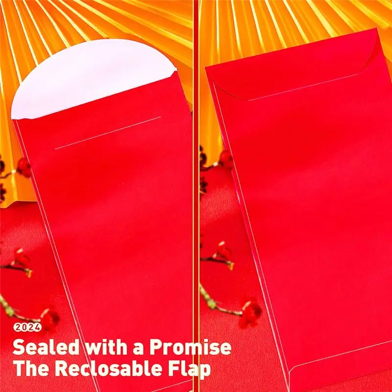 AEF7-36Pcs Chinese Red Envelopes 2024 New Year,6 Designs,Chinese Envelopes For Money 2024 Dragon Lunar New Year,6.5X3.5Inch