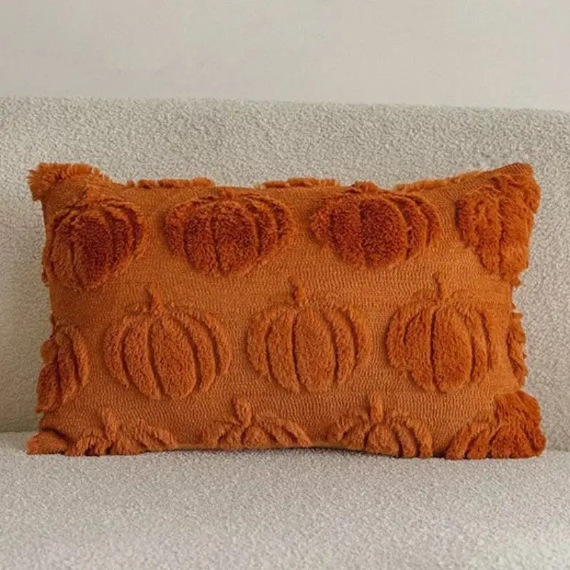 

New Pumpkin Pillowcase Horror Trick Or Treat Halloween Embroidered Cushion Cover Soft Embroidered Decorative Pillow Cover
