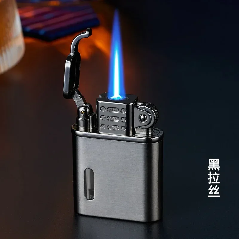 Creative Decompression Turntable Red Flame Windproof Lighter Press Straight 3D Relief Cigarette Lighter Men's Gift Wholesale - Image 6