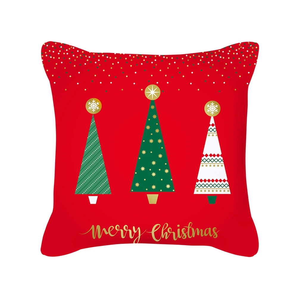 Juego de fundas de cojines navideños de 4 fundas de almohada navideñas de lino, fundas de almohada navideñas de 18.0 x 18.0 in para sofá