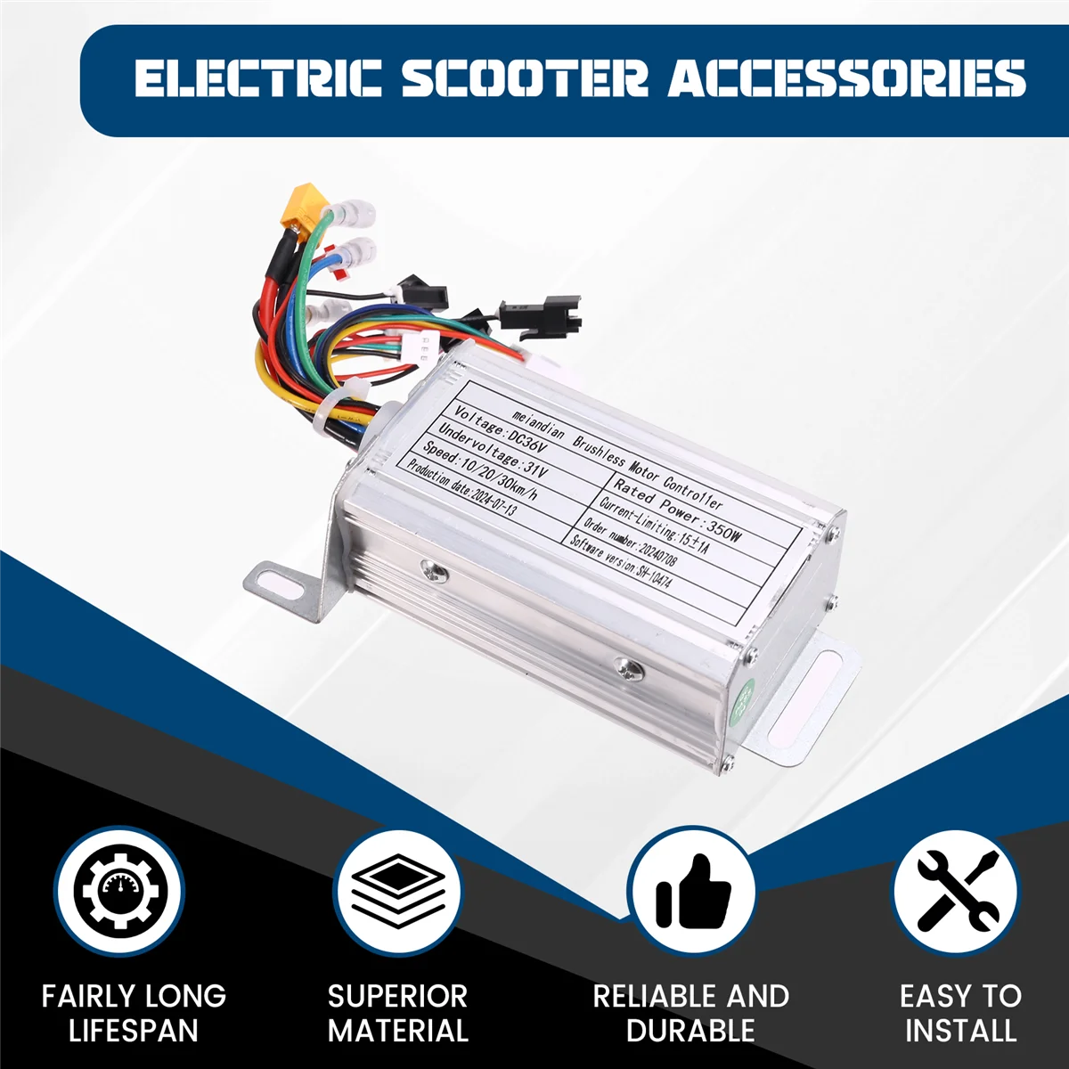 

SCLS 36V 350W Brushless Controller+Bluetooth Meter+Extension Cord Kit for M365/M365 Pro Electric Scooter