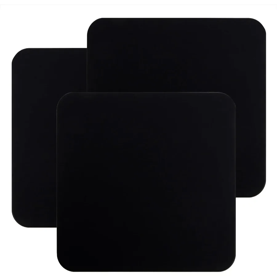 

3pcs Bar Coasters 10x10x0.2CM Square Silicone Coasters for Drinks Beverage Coffee Table Tea Coaster Black