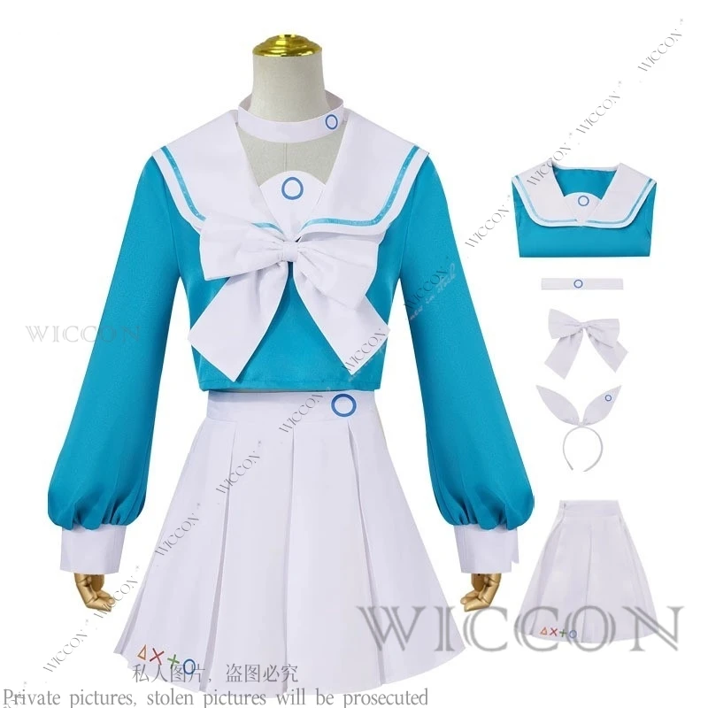 Alona Cosplay Game Anime Blue Archive Kostuum Outfit JK Sailor Schooluniform Halloween Carnaval Rollenspel Blauwe Jurk Vrouw