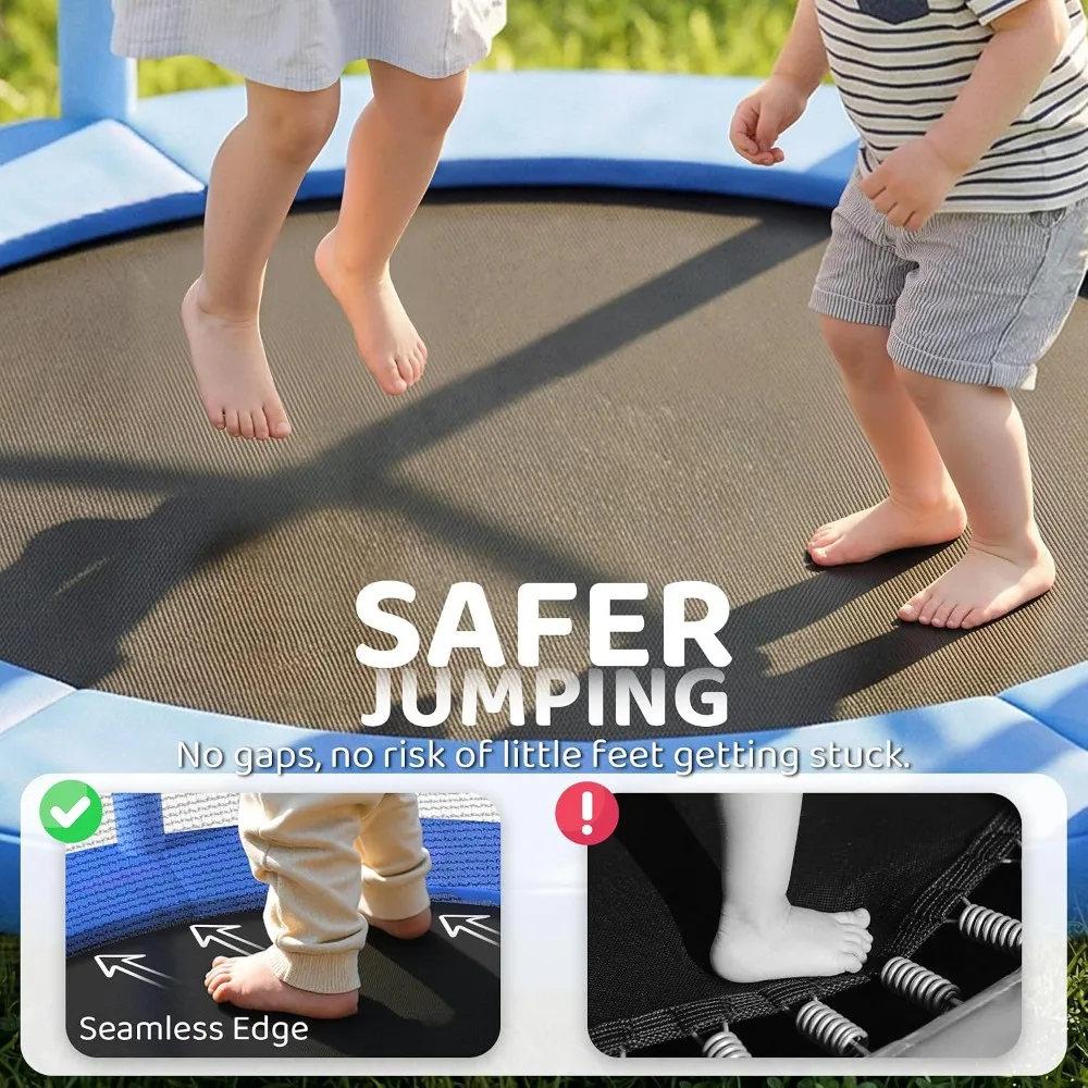 55" Mini Trampoline for Kids 3-6, Indoor/Outdoor with Enclosure Net, Springless Design, Safety Pad, Steel Frame, 99 lbs Capacity view 3