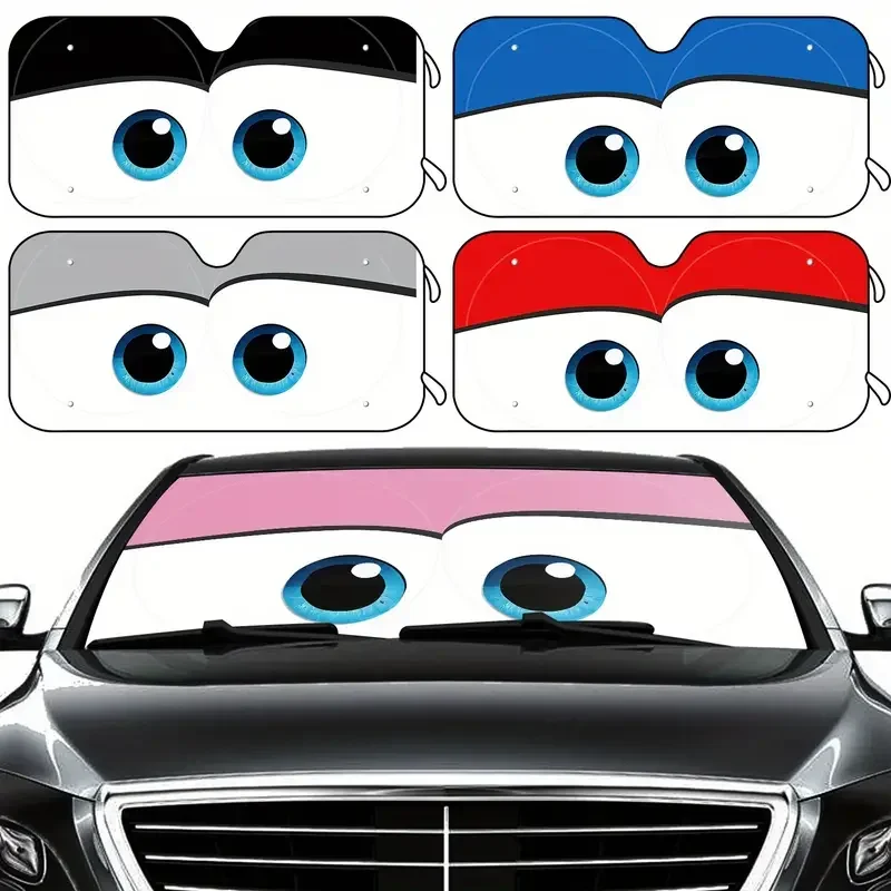 NEW Car Funny Eyes Windshield Shade Sunshade Blocks UV Rays and Folds for Easy Storage Accessories