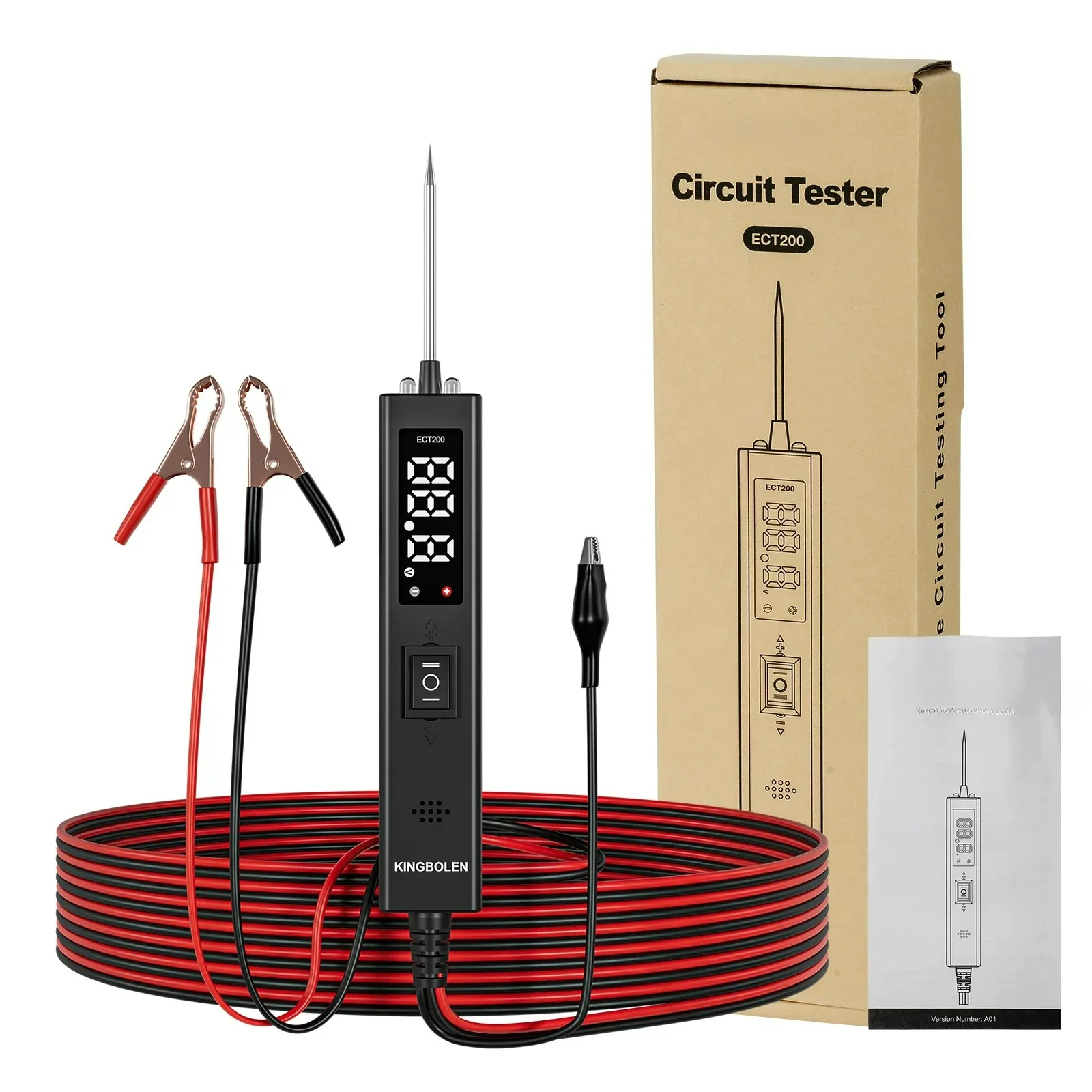 ECT200 جهاز اختبار الدائرة الكهربائية للسيارات نظام كهربائي اختبار قصير 8 فولت-32 فولت تيار مستمر LCDActivation اختبار #4