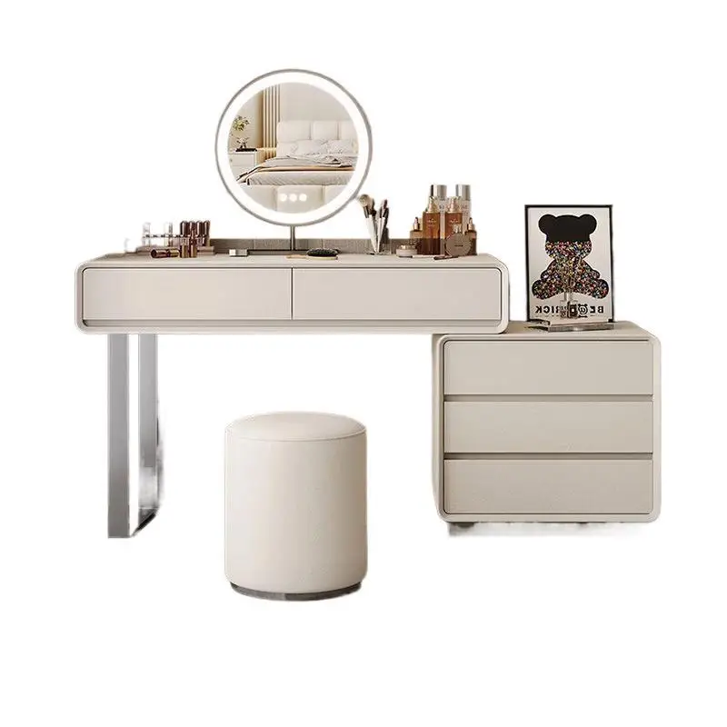 Cream wind, solid wood light luxury, dressing table, bedroom small Internet celebrity new table