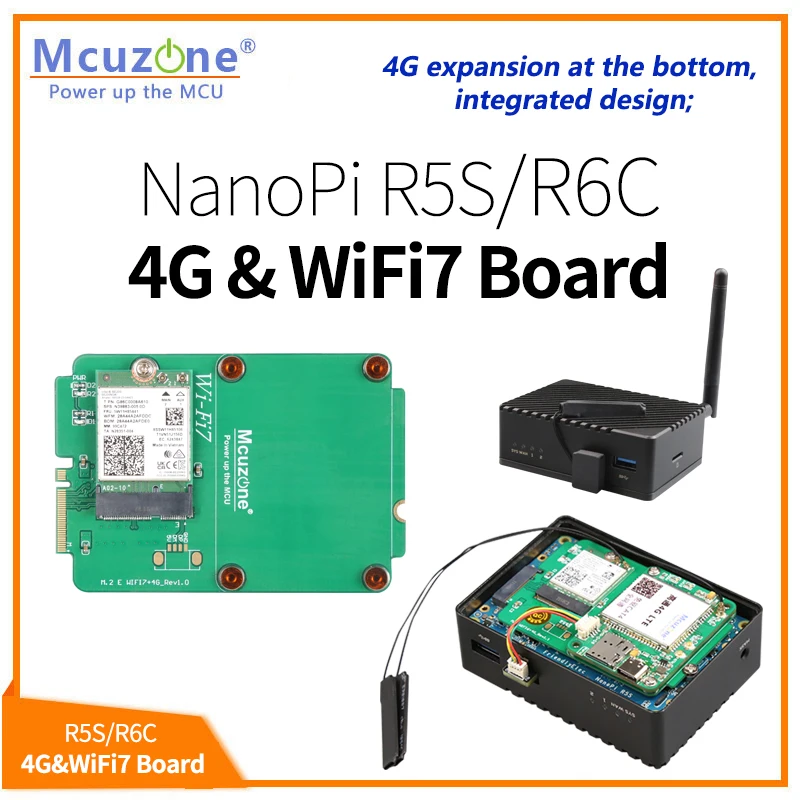 

NanoPi R5S LTS/R6C_4G & WiFi6 Board,RK3568B2, 4GB DDR and 32GB emmc, 2.5G ethernet*2,MT7922(wifi6) and 4G LTE driver free