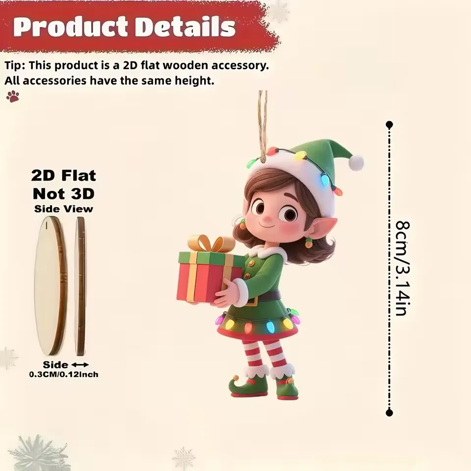 10 teile/satz Weihnachten Holz Anhänger Nehmen Die Geschenk Weihnachten Baum Hängen Ornament Perfekt für Weihnachten Party Decor Hause Neue Jahr geschenke – Detail 6