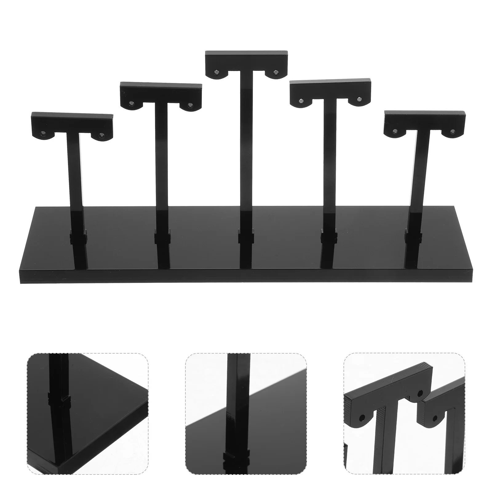 

High end Acrylic Multi layer Earrings Display Stand Black 5 Tier Stable Base for Studs Necklace Holder ganzier Rack Jewelry