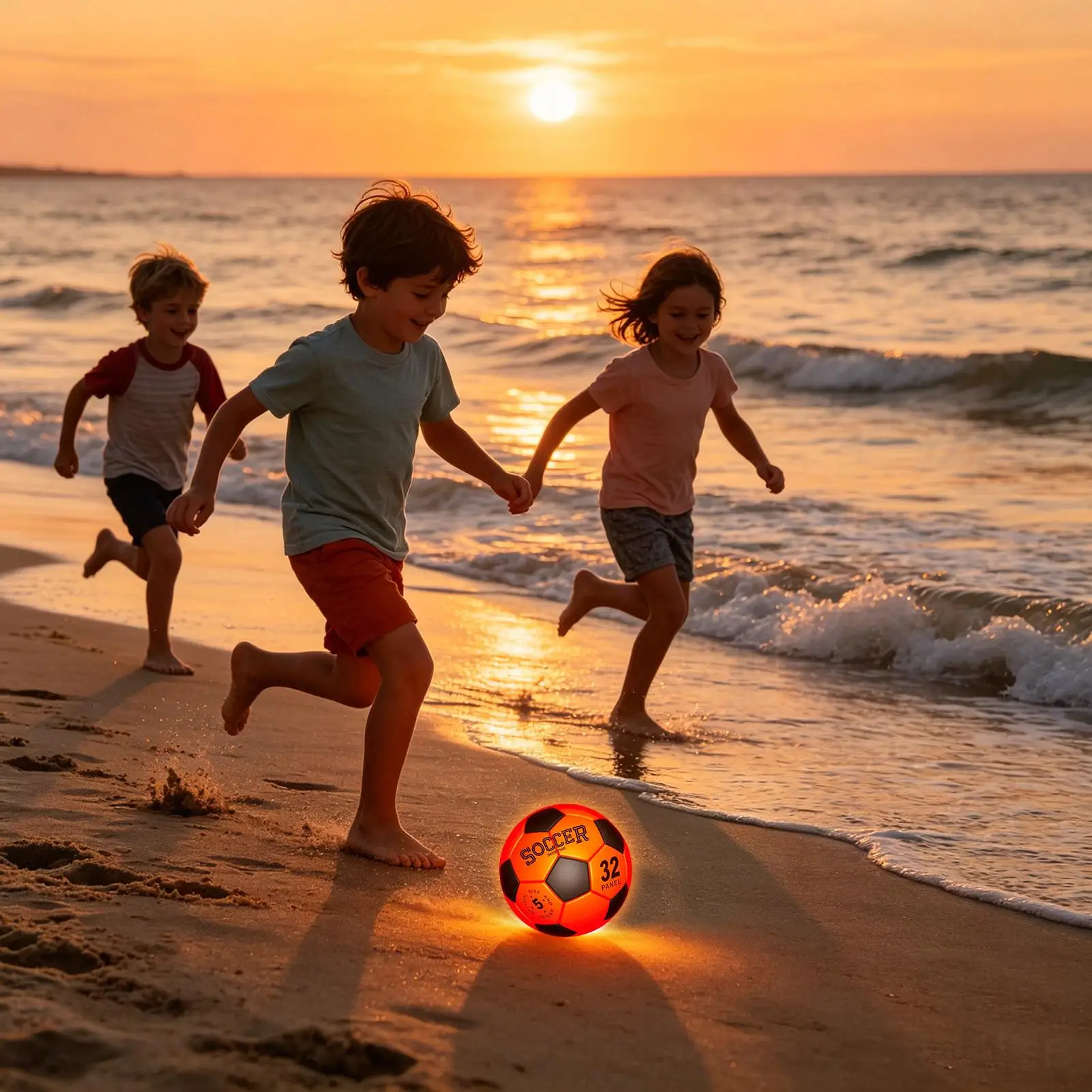 

Light Up Soccer Ball Rechargeable Cool Ball With Pump Cool LED Light-Up Soccer For Age 8-15 Boys Kids Teens Adults Outdoor Sport