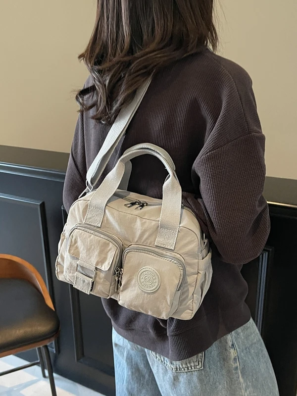 

Casual Canvas oulder Bag for Women Versatile Lightweight Commuter Handbag Faionable Korean Sle Soft Handle Spring Summer
