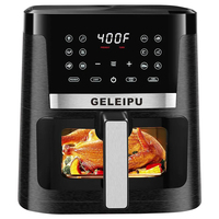 GELEIPU DL27 7.5 Quarts Air Fryer 1700W Power Viewing Window 12in1 Functions Air Fry Dehydrate Nonstick & Dishwasher-safe Basket