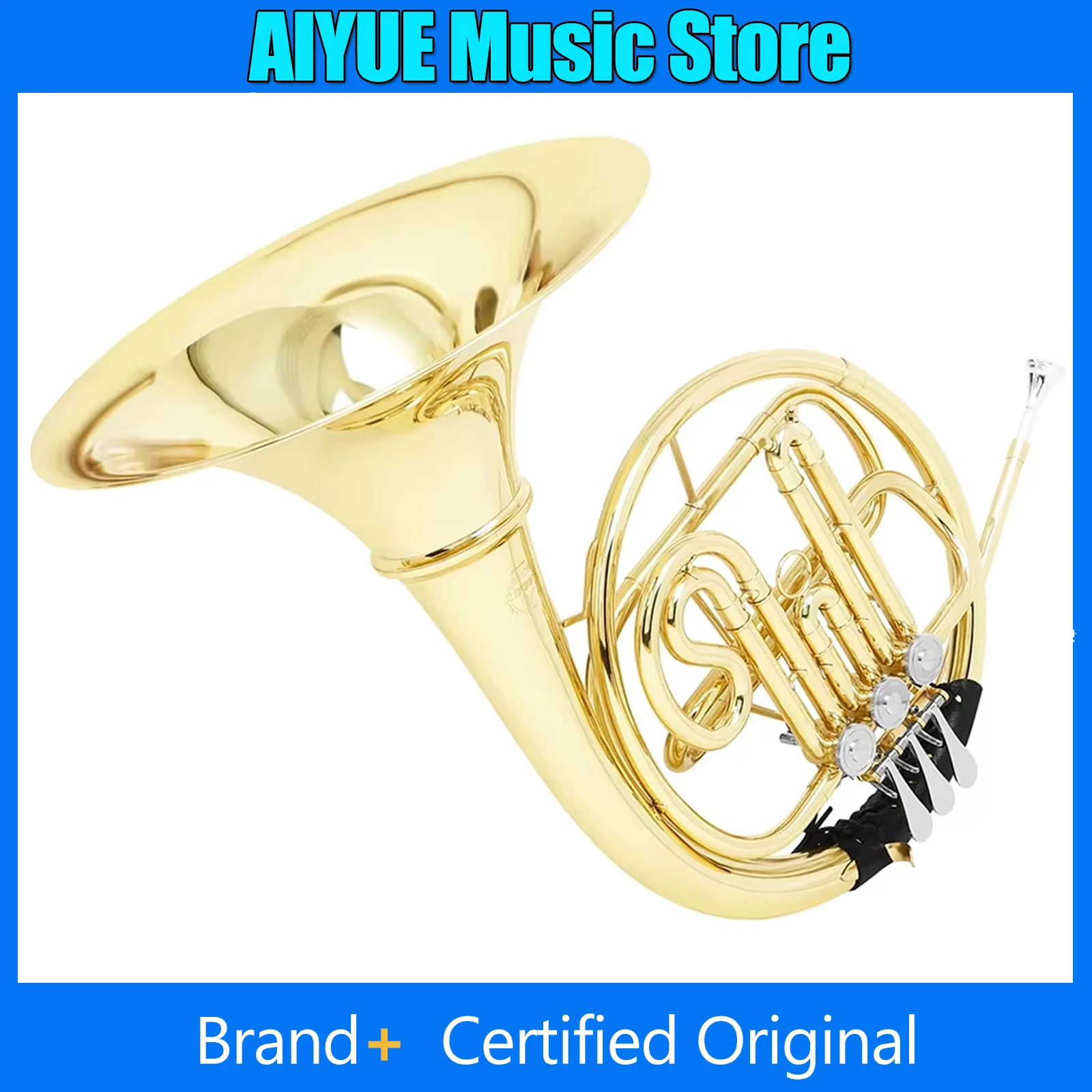 

M MBAT Bb Horn 3-х клавишный золотой латунный нержавеющий двухрядный валторчик никель-посеребренный рог играющий с футляром духовые инструменты