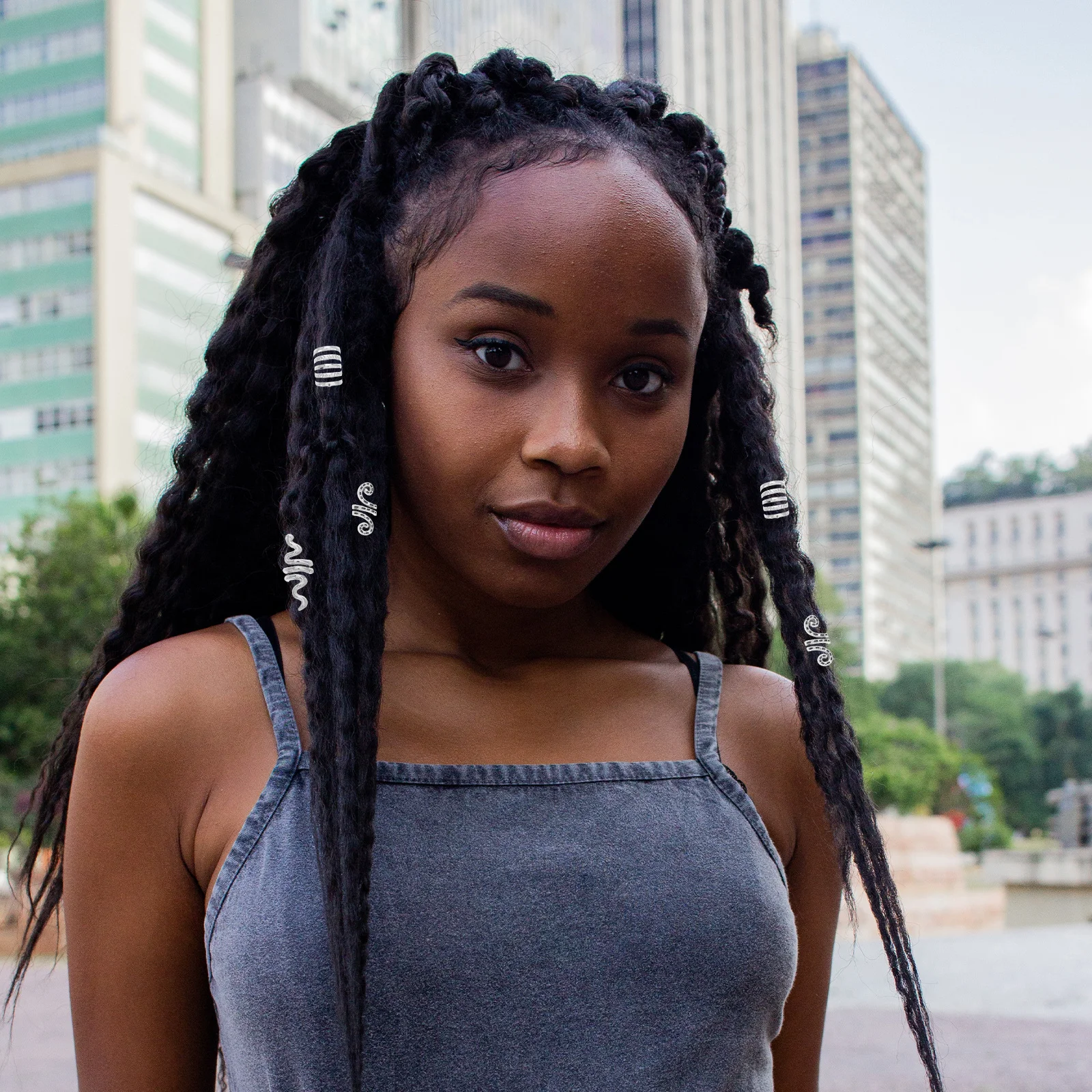 20 قطعة من إكسسوارات المجدل دبابيس الشعر ذاتية الصنع لتزيين حلقة تمديد ساحرة للضفائر #6