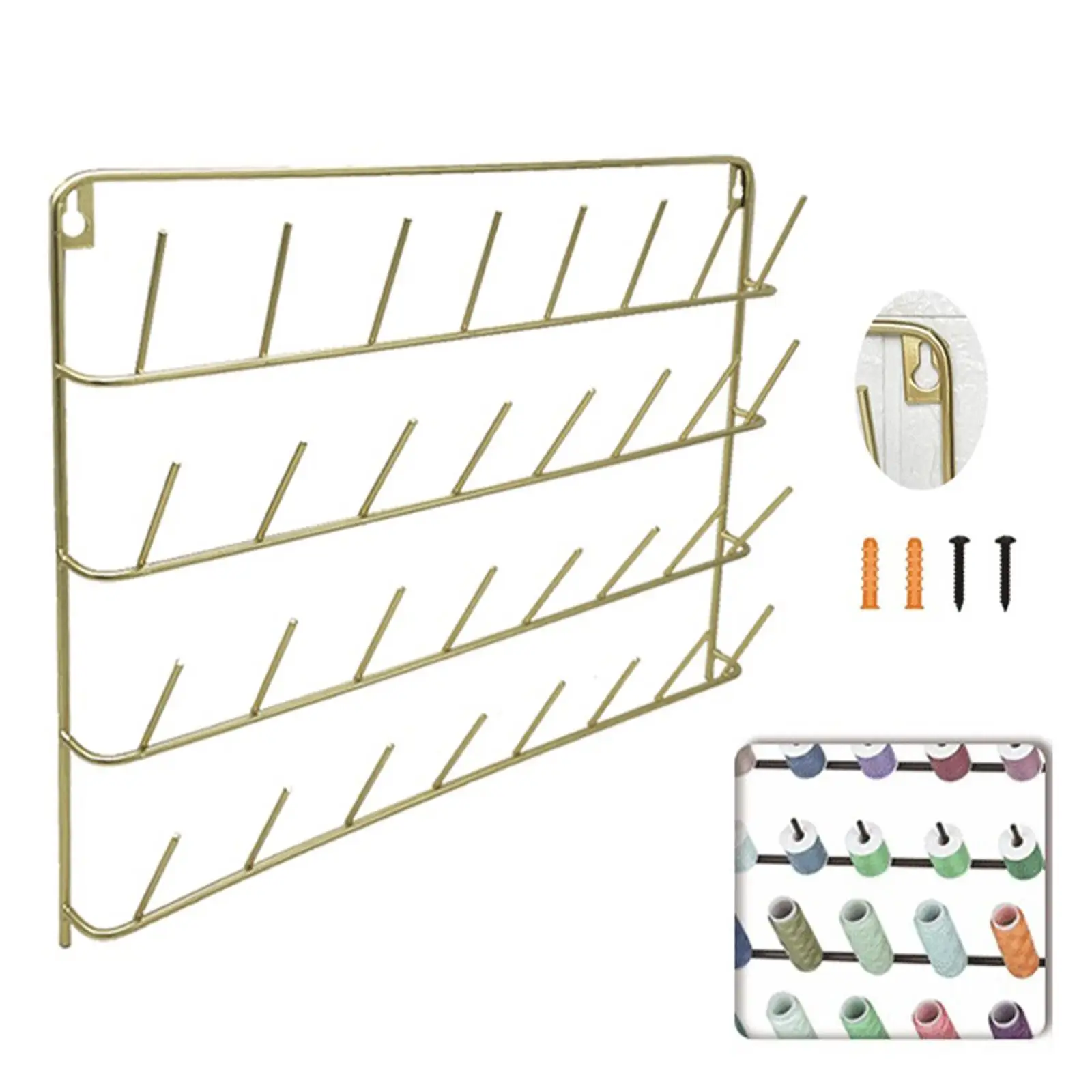 Metal Iron Sewing Thread Rack Strong Structure Non-deformable And Rustproof Coating Organizer