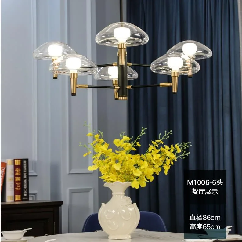 Jellyfish Glass Chandelier Scandinavian Creative Living Room Restaurant Hotel Decorative Art Glass Chandelier Ceiling Lighting