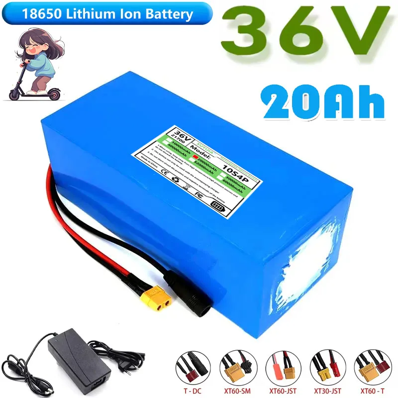 

Batterie 36V 20Ah 21700 10S4P 500W, haute puissance 42V 20000mAh avec Protection BMS + chargeur