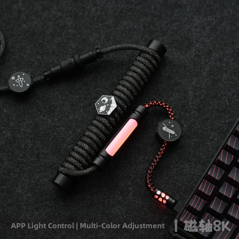 Star Sky Aviator Cable V2 Flash Black Braided Keyboard Wire 8k High Polling Rate Keyboard Cable Mechanical Keyboard Cord