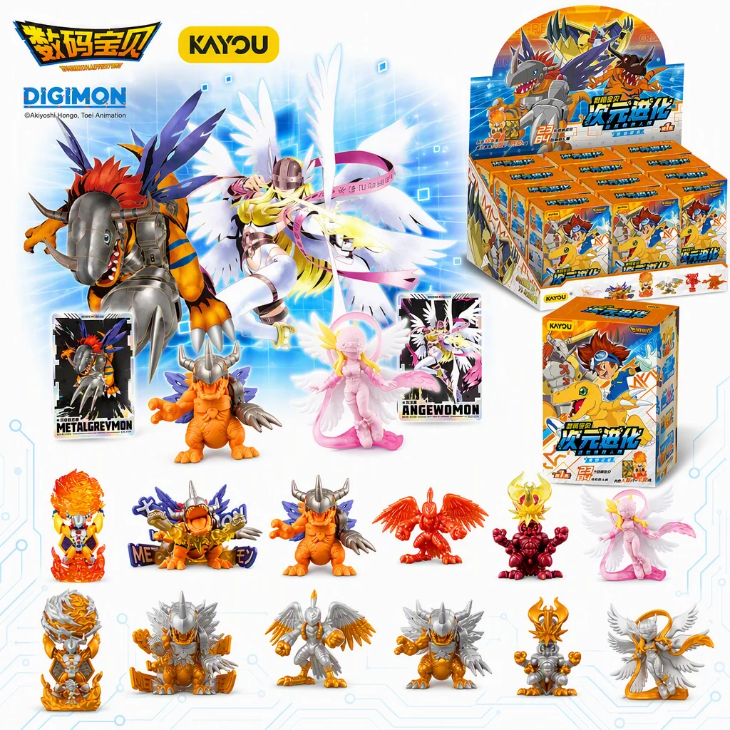 Figura de Goma Kayou Digimon Agumon Birdramon Angemon, Serie de Evolución Dimensional, Modelo de Personaje de Anime, Decoración Coleccionable