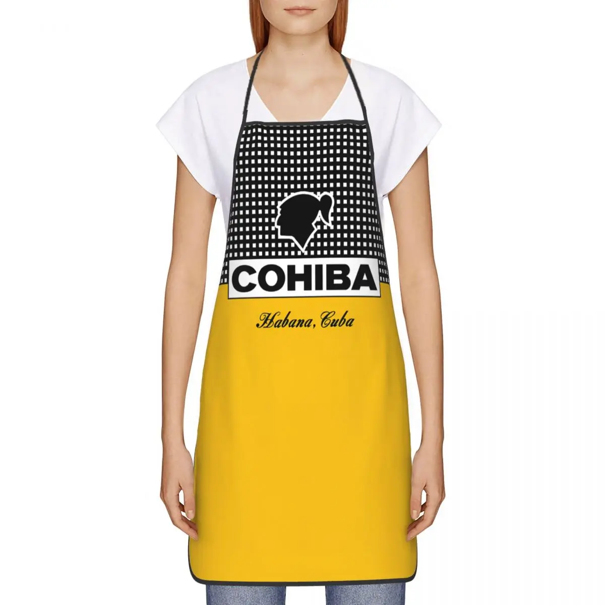 Cohiba Habana Cuba Cigar Apron Women Men Unisex Bib Kitchen Cooking Tablier Cuisine Chef Gardening