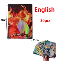 15*21CM Pokemon Cards English  GX VMax Oversized Card Charizard Pikachu Rare Collection Battle Trainer Children Birthday Gifts