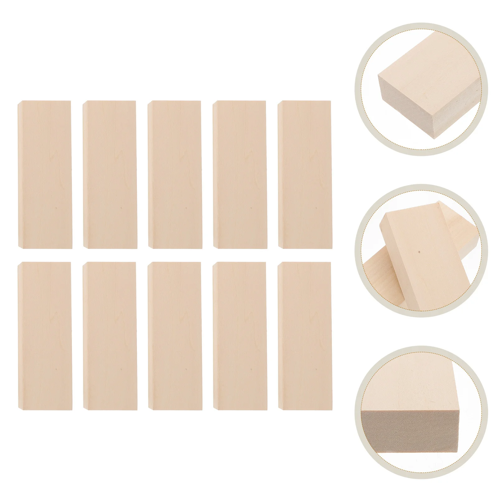 

10Pcs Premium Linden Wood DIY Planks Unfinished Carving Blocks for Handmade Crafts Natural Wood Pieces for Classroom Art