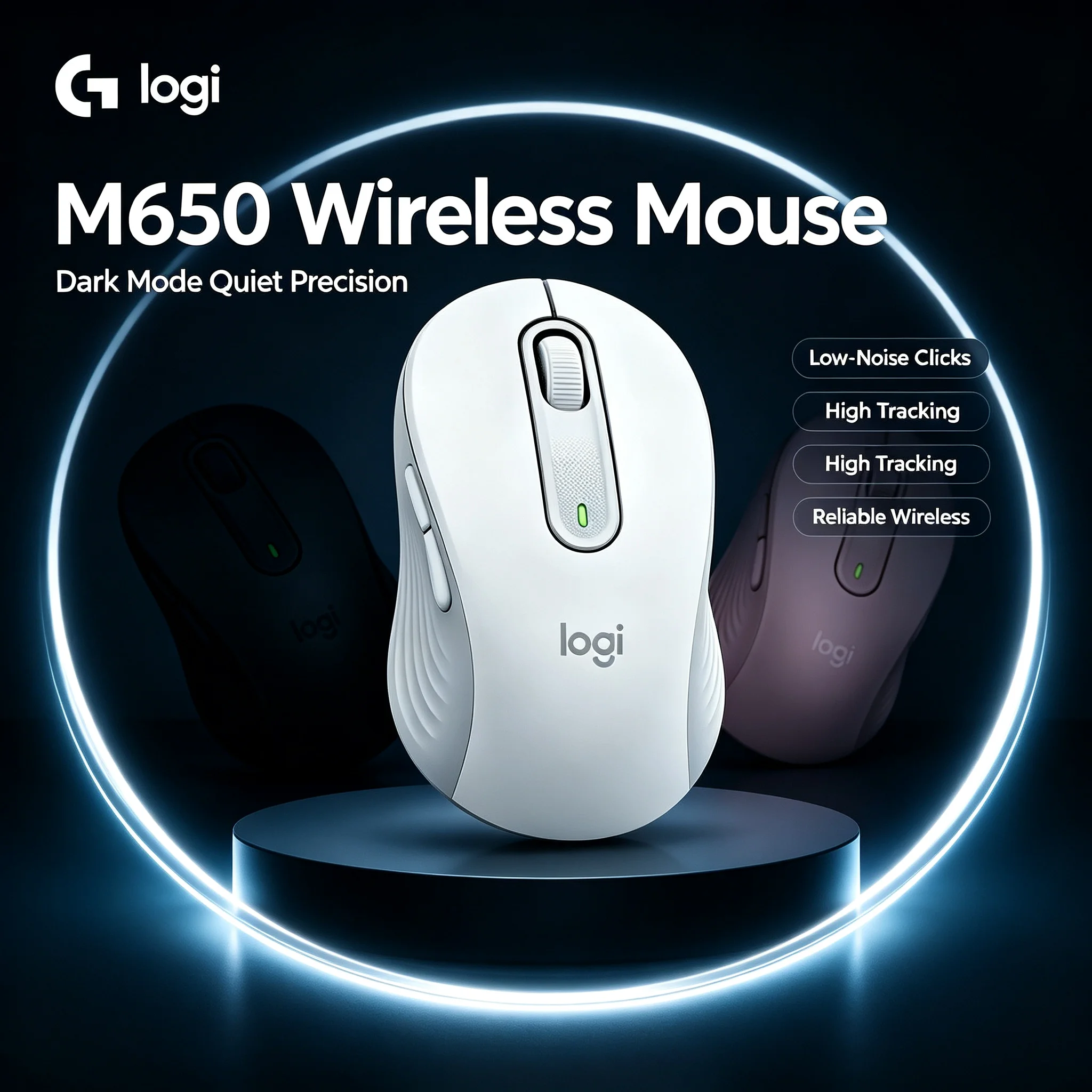 Logitech Signature M650 Wireless Mice Comfort Grip Quiet Click Multi‑Device Connection For Office