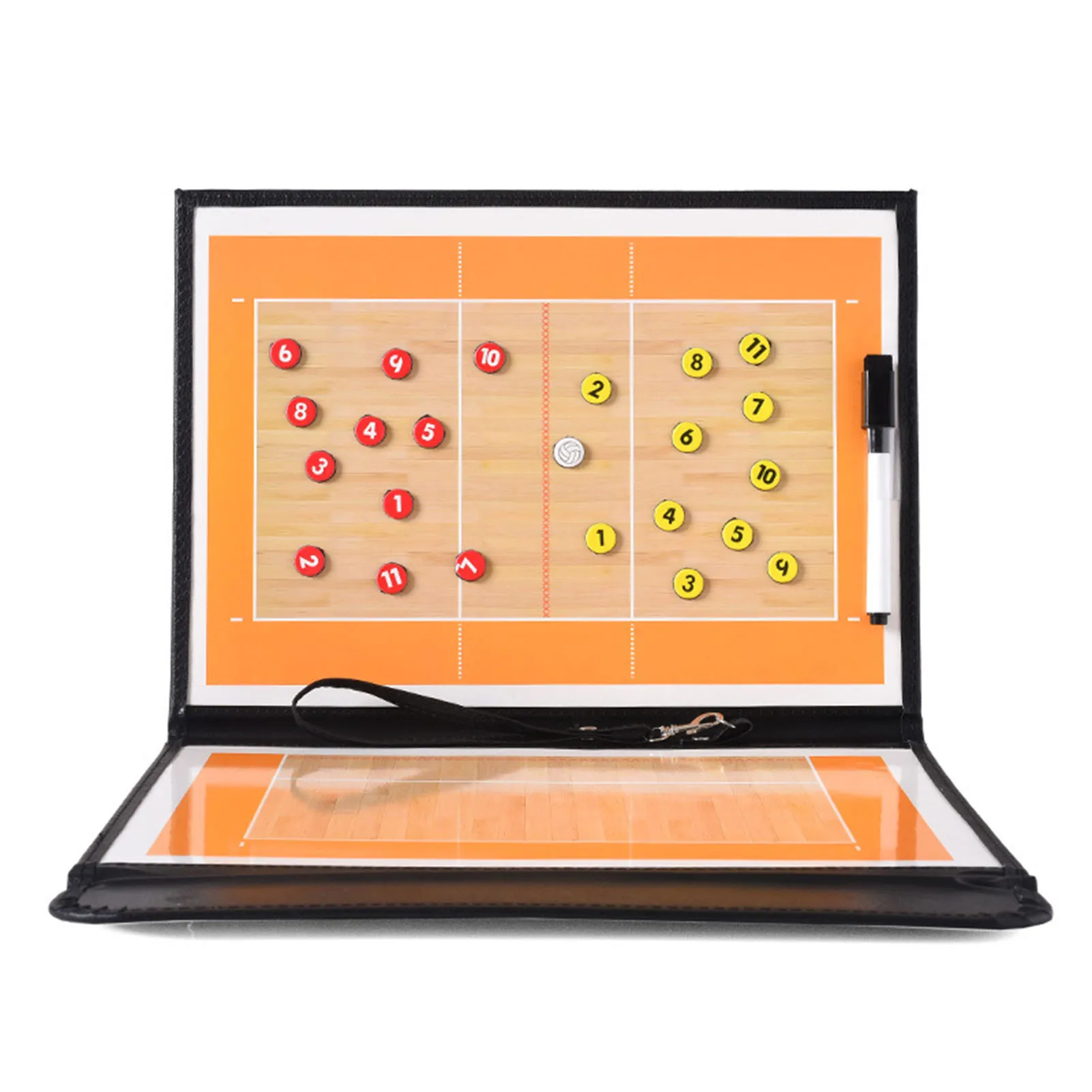 

Leather Volleyball Tactical Board Foldable and Portable Tool for Game Plans and Strategies