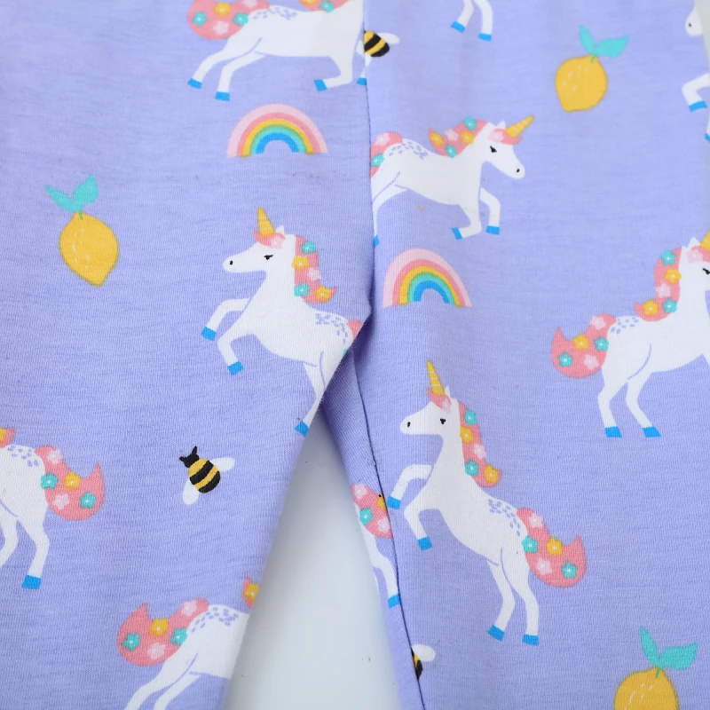 Little maven Toddler Baby Girls Kids Clothes 2024 Autumn Pants Cotton Trousers Cartoon Unicorn Children\'s Clothing Leggings