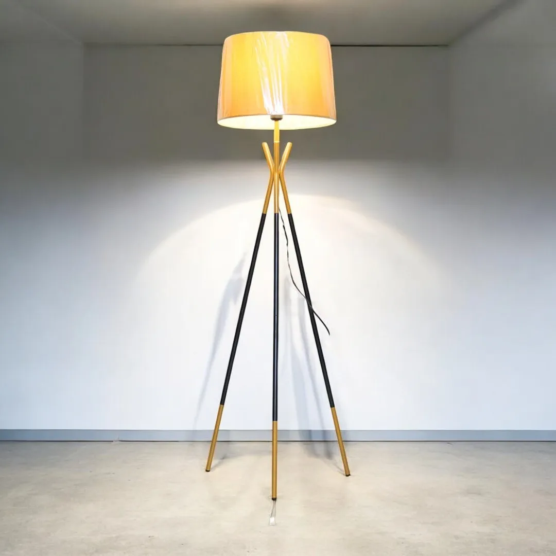 Modern Luxury Metal Light Emitting Diode Floor Lamp Portable Fabric Shade with E27 Base Multicolor for Hotel Bedroom Sofa Corner